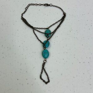 Beaded Bracelet Chain Blue Faux Turquoise Southwestern Slave‎ Bracelet Style